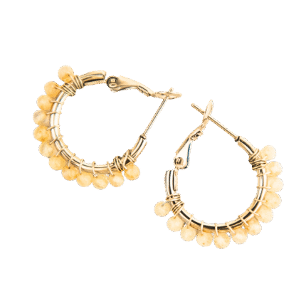 Citrine Crystal Hoop Earrings