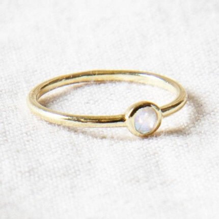 Rainbow Moonstone Silver, Gold or Rose Gold Ring