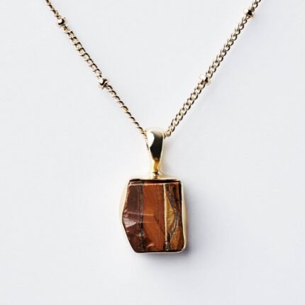 Tiger Eye Raw Crystal Necklace